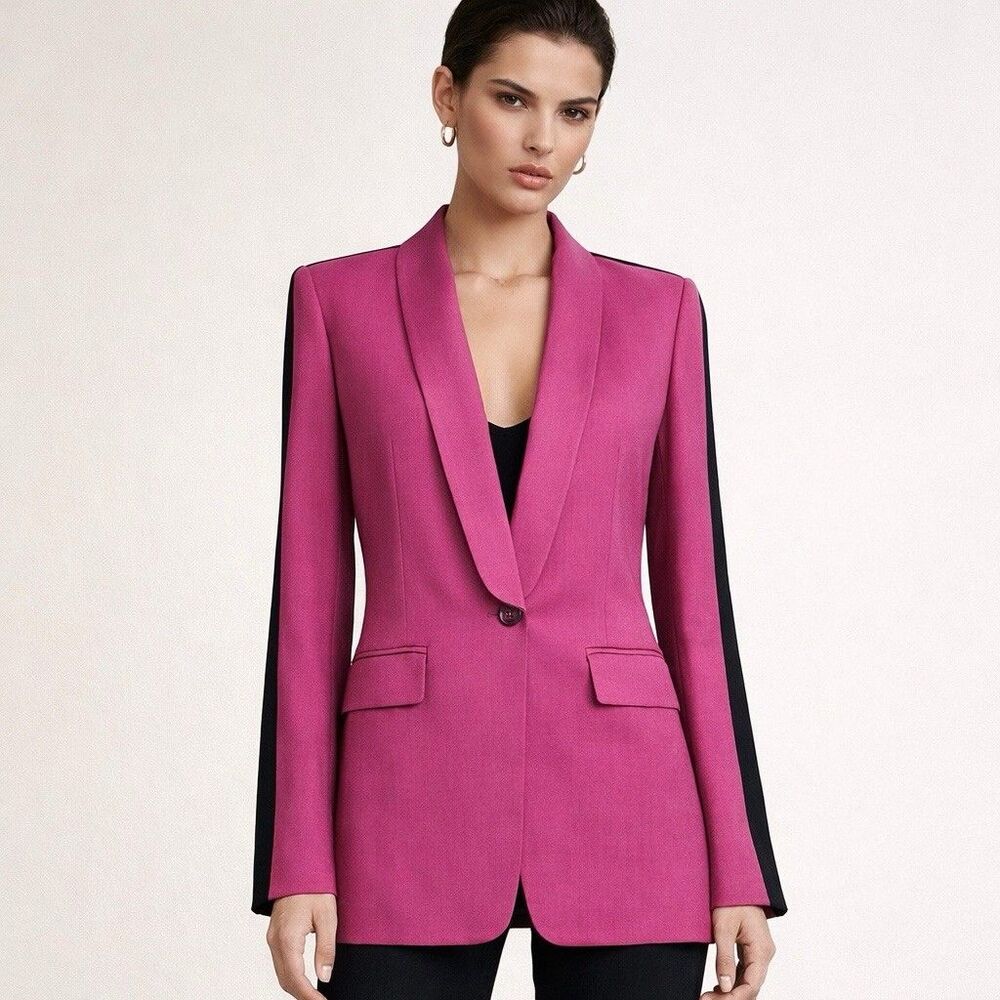 Wildfang Empower‎ Colorblock Tux Blazer Mauve Black Womens Small Tailored